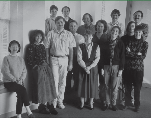 Brian Drayton (back row center) and TERC staff circa 1992.