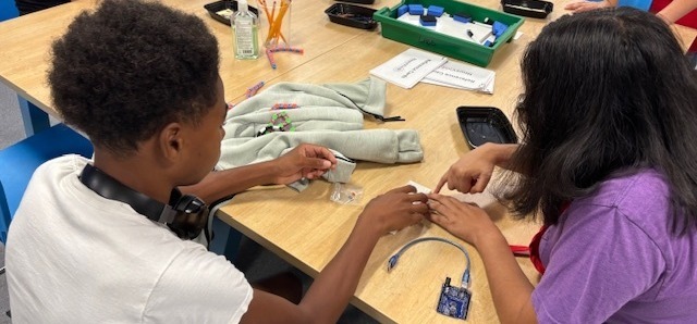 Students engaged in a BCI activity.